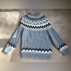 Iceland Sweaters Fair Isle 100% wool hand knitted sweater. XS